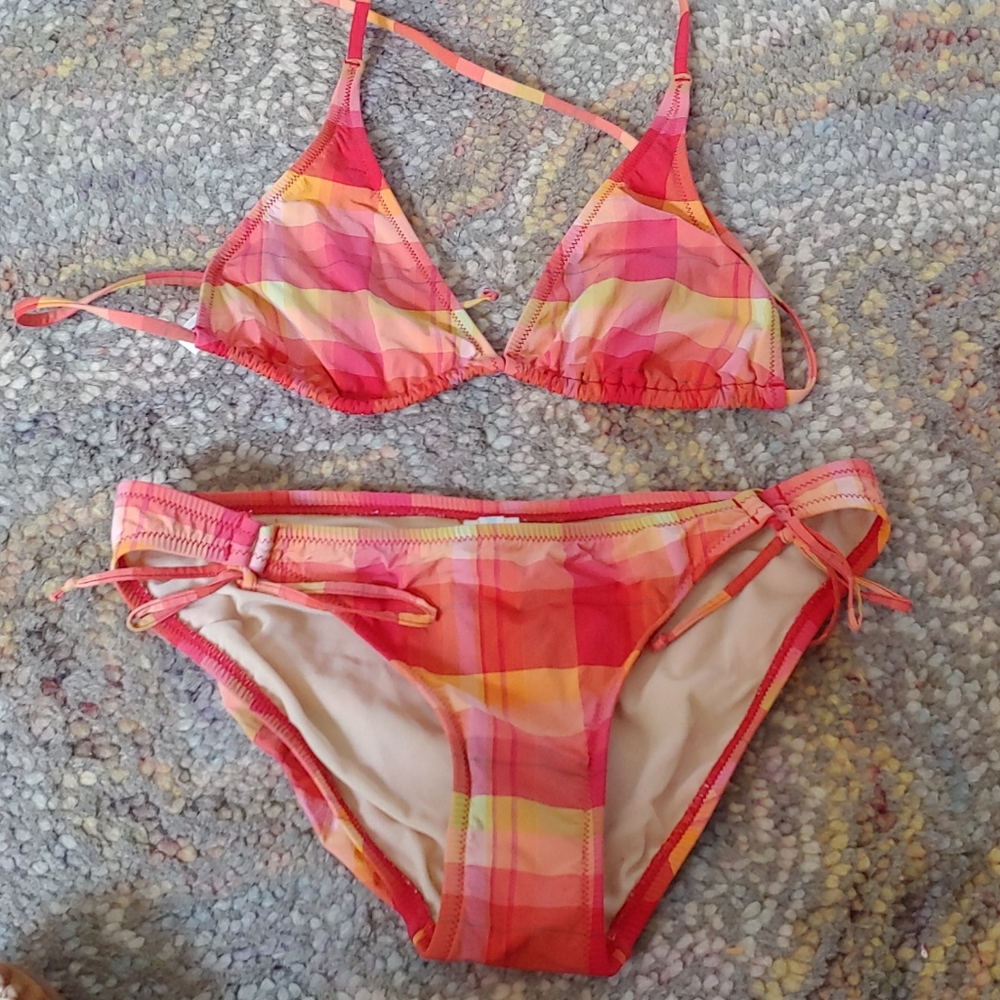 J.Crew Orange and Red Bikini